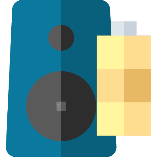 Speaker battery electronics music icon