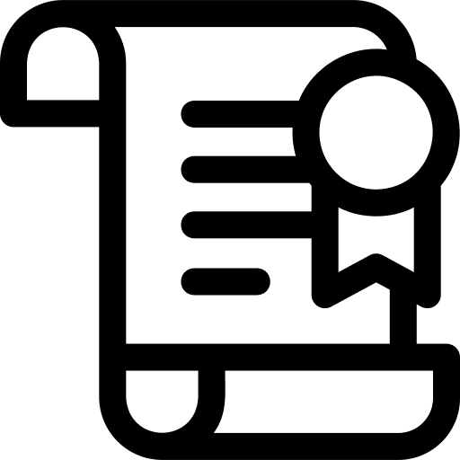 Diploma education certificate contract icon