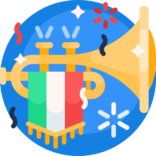 Trumpet flag music italian icon Trumpet flag music italian icon