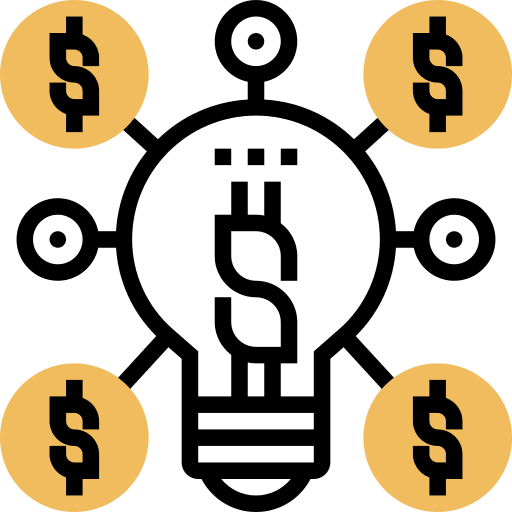 Income light bulb business and finance revenue icon Income light bulb business and finance revenue icon