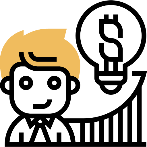 Learning financial idea growth icon Learning financial idea growth icon