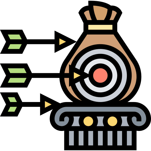 Goals target success business and finance icon Goals target success business and finance icon