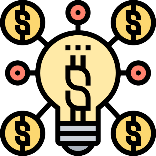 Income income idea light bulb icon Income income idea light bulb icon
