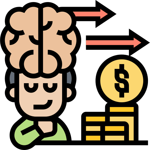 Millionaire business and finance brain innovation icon