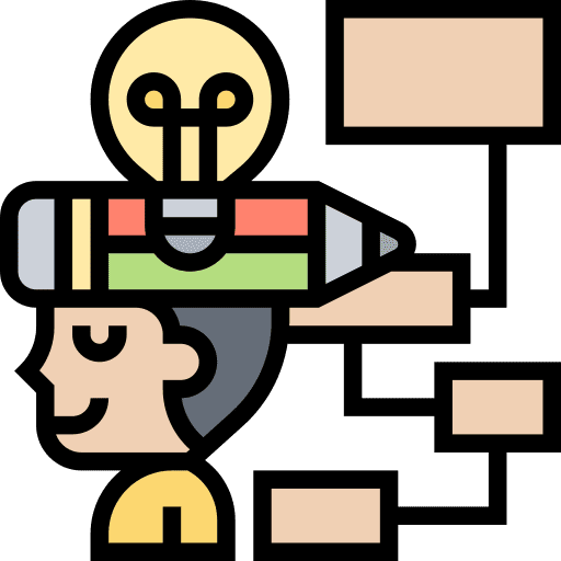 Mind map business intelligence think people icon