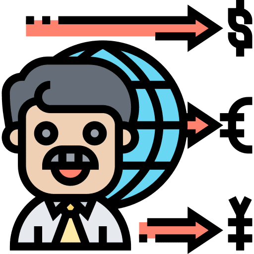 Network man business and finance globalization icon