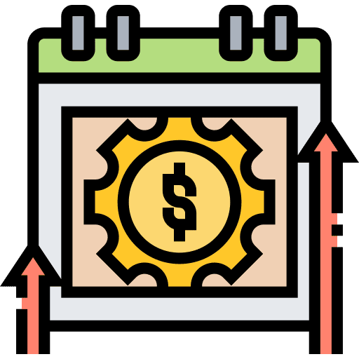 Budget business and finance dollar gear icon Budget business and finance dollar gear icon