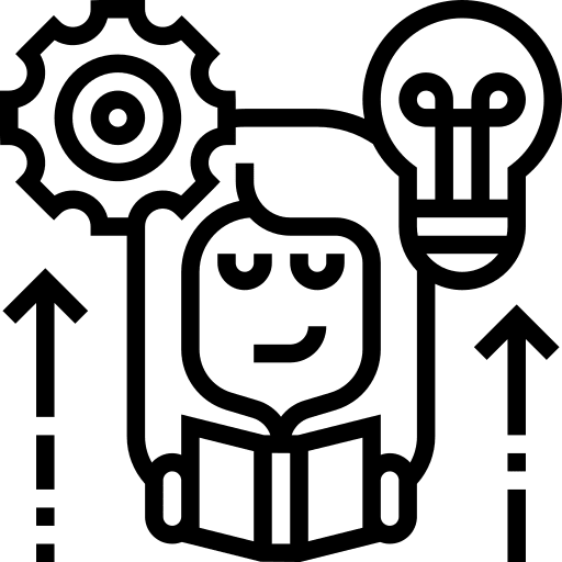 Cognitive learn process people icon