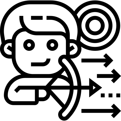 Purpose bulleye aim marketing icon