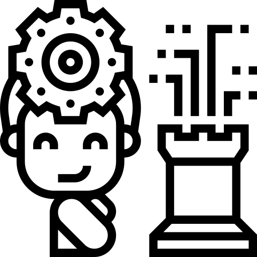 Strategic solution thinking management icon Strategic solution thinking management icon