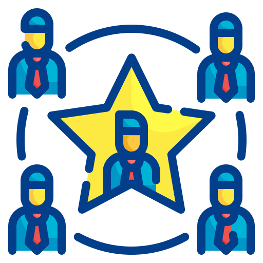 Leadership team boss leader icon