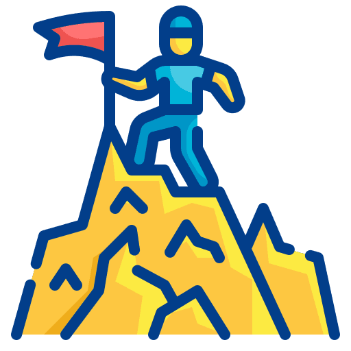 Mission business and finance challenge mountain icon