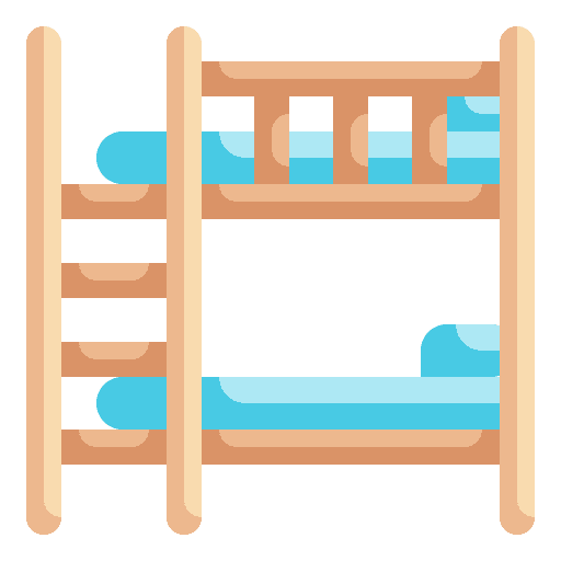 Bunk bed furniture bedroom sleep icon