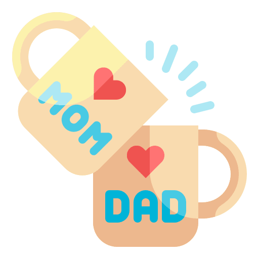 Mug parents couple drink icon