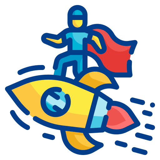 Startup rocket business and finance businessman icon Startup rocket business and finance businessman icon
