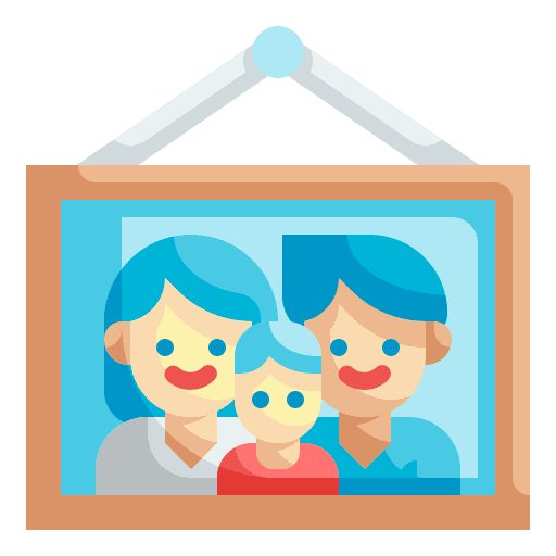 Family family kid and baby portrait icon Family family kid and baby portrait icon