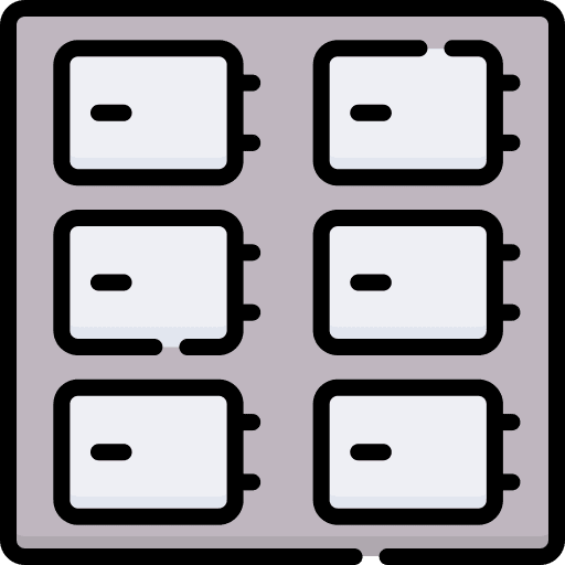Mortuary death chamber cold room icon