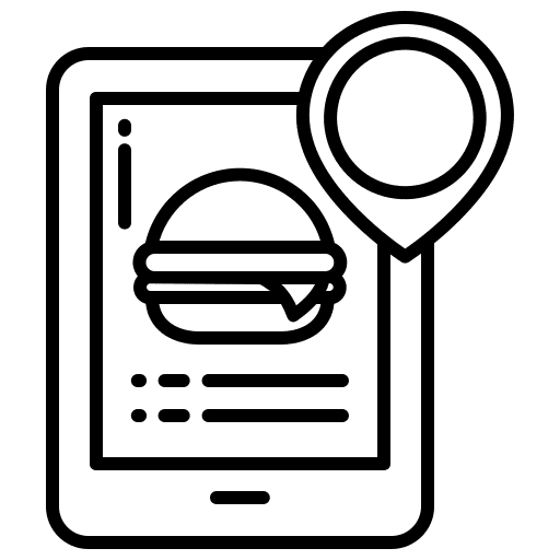 Map location burger localization icon