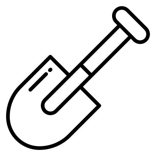 Shovel digging dig farm icon