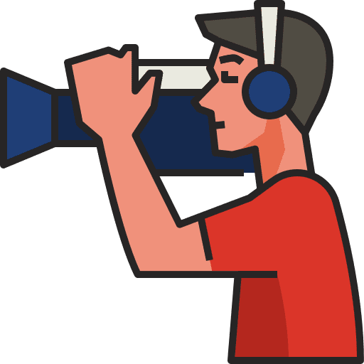 Cameraman professions and jobs cinema camera camera icon