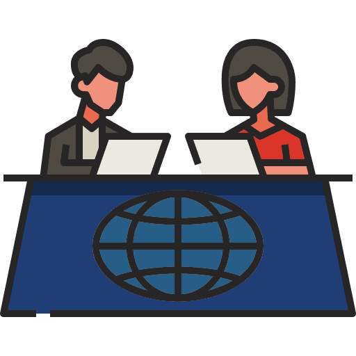 News anchor journalist professions and jobs news icon