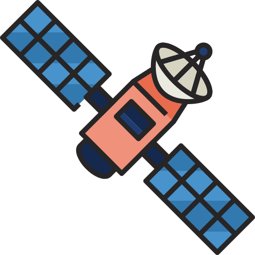 Satellite antenna orbit electronics icon