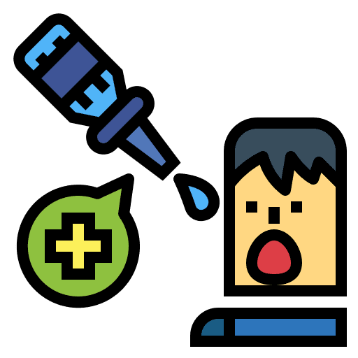 Oral vaccine vaccination drop man icon