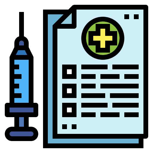 Vaccine record medicine vaccine record syringe icon