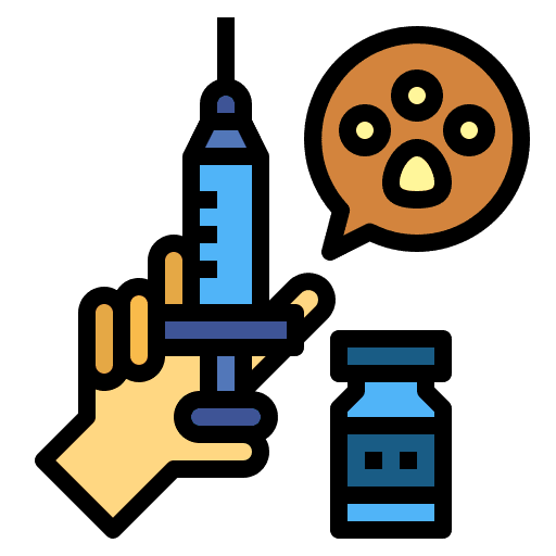 Animal vaccine paw print pet hand icon