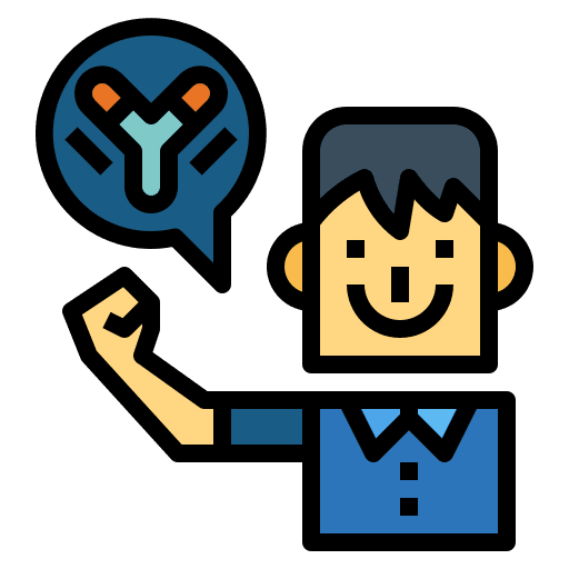 Antibodies man user healthcare and medical icon