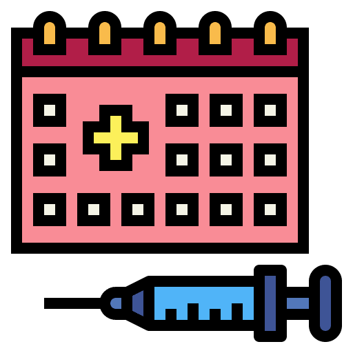 Calendar calendar time and date syringe icon