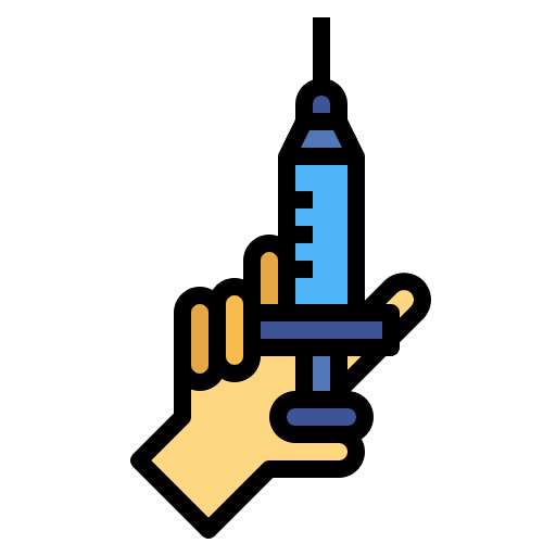 Injection hand vaccine healthcare and medical icon