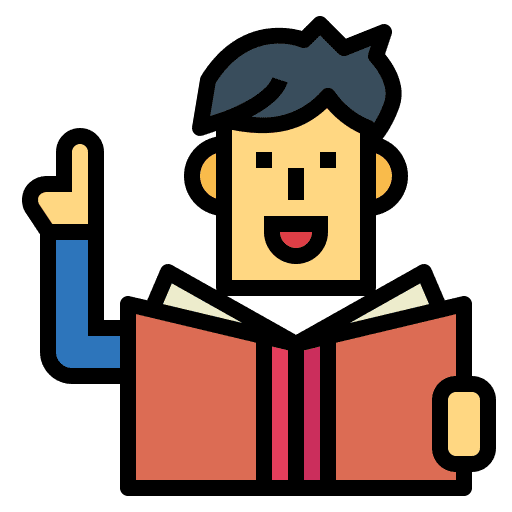 Reading boy education book icon