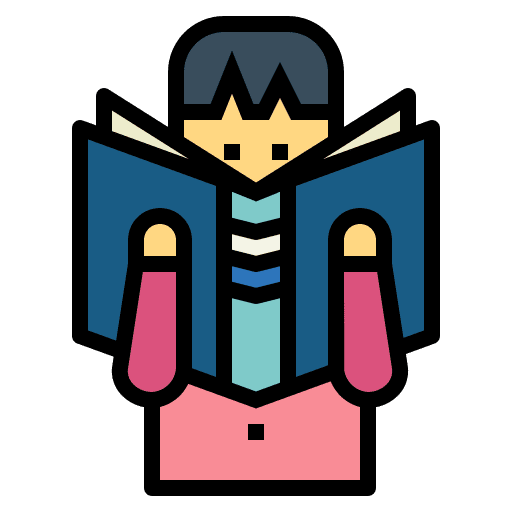 Reading people book learning icon Reading people book learning icon