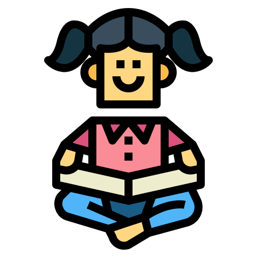 Reading people education girl icon