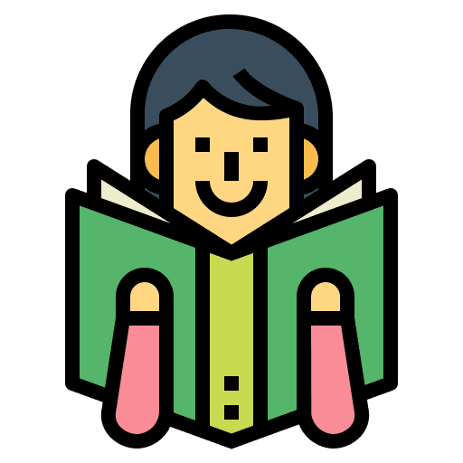 Reading reading happy girl icon