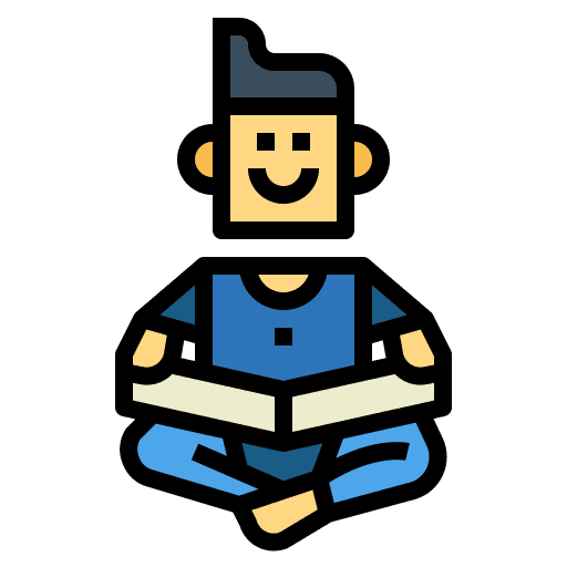 Reading sitting learning people icon