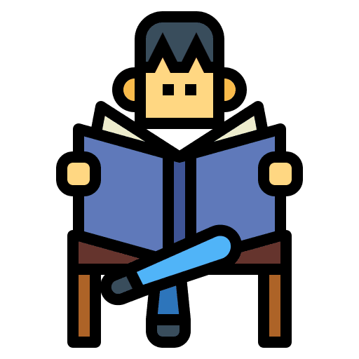 Reading chair people read icon Reading chair people read icon