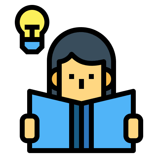 Reading idea education light bulb icon Reading idea education light bulb icon