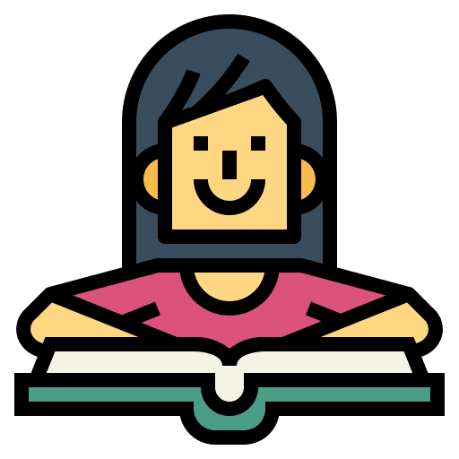 Reading woman learning read icon Reading woman learning read icon