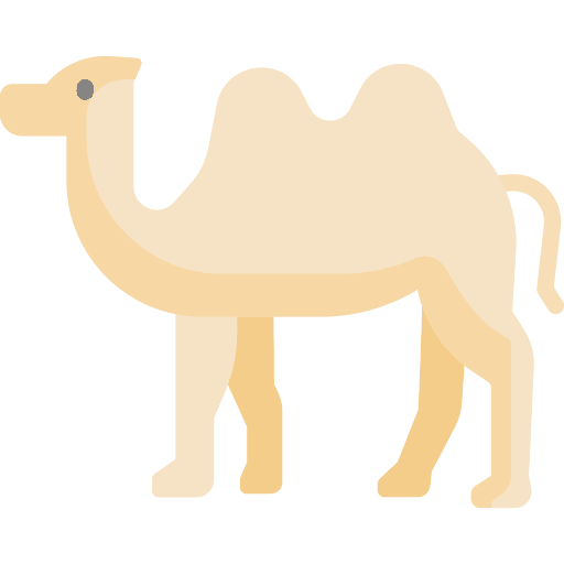 Camel palm tree tropical oasis icon
