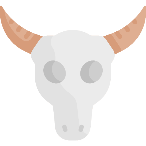 Bull skull bull skull bones tribal icon