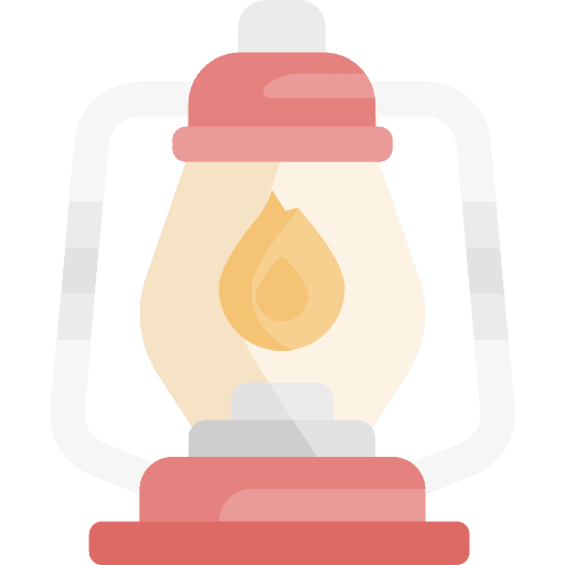 Oil lamp outdoor fire burn icon