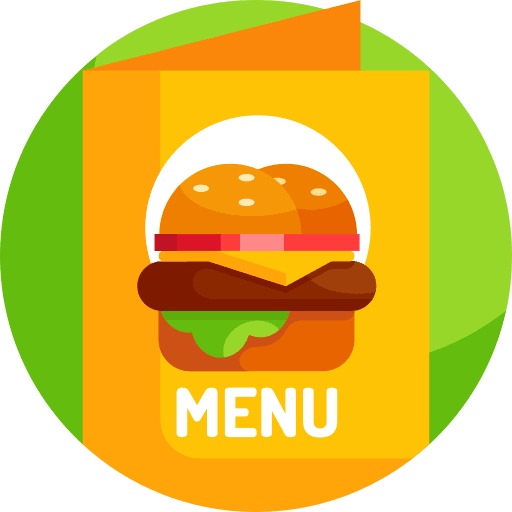 Menu food and restaurant fast food hamburger icon