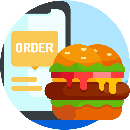 Online order fast food food and restaurant smartphone icon