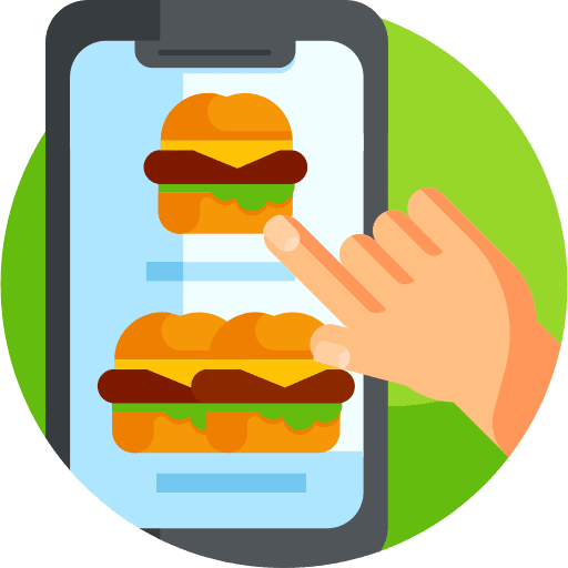Online order smartphone select burger icon