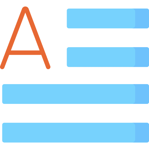 Capital letter signs capital letter text align icon