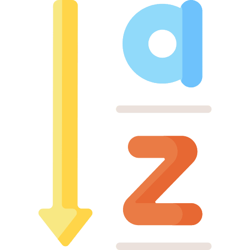 Sort button edit tools text icon