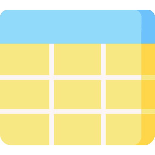 Table seo and web table of content table icon