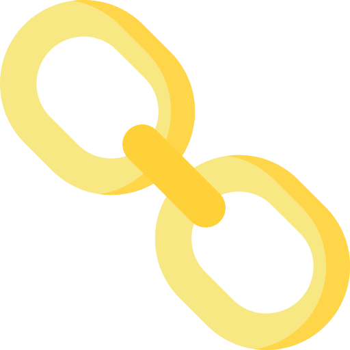Hyperlink chain linked tools and utensils icon